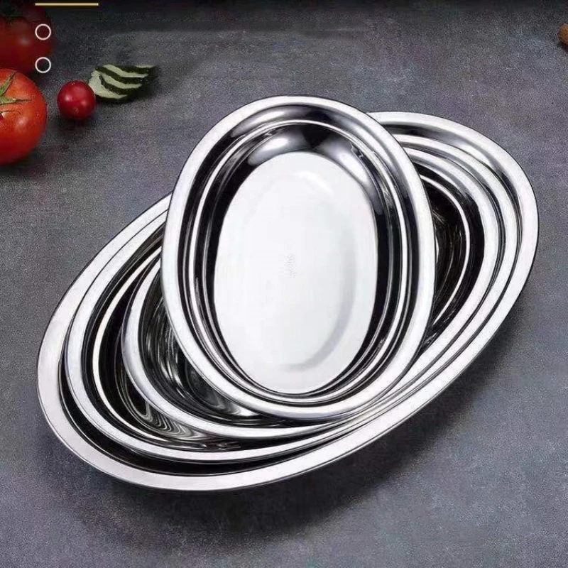 Stainless Steel Oval Plates 2