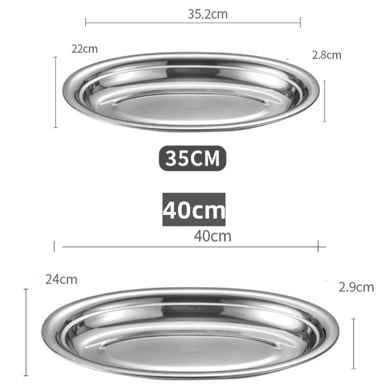 Stainless Steel Oval Plates 6