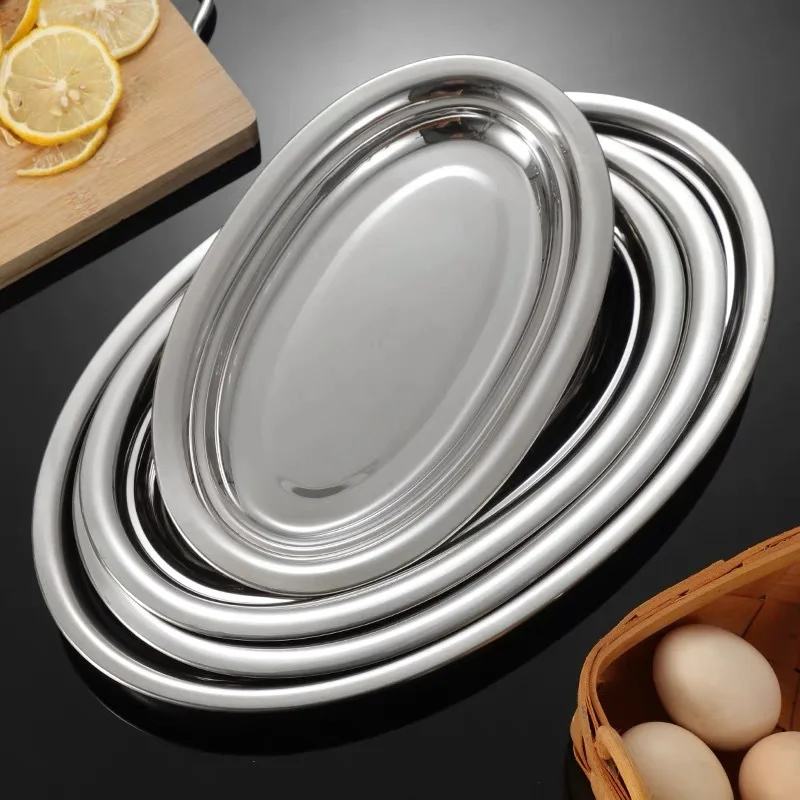 Stainless Steel Oval Plates 3