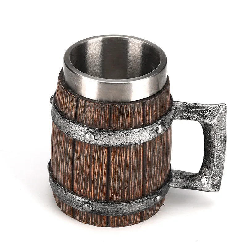 Wooden Barrel Beer/Coffee mug 4
