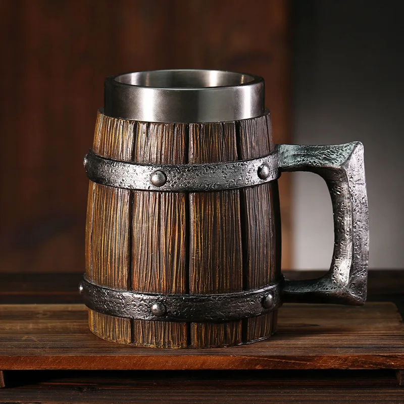 Wooden Barrel Beer/Coffee mug 1