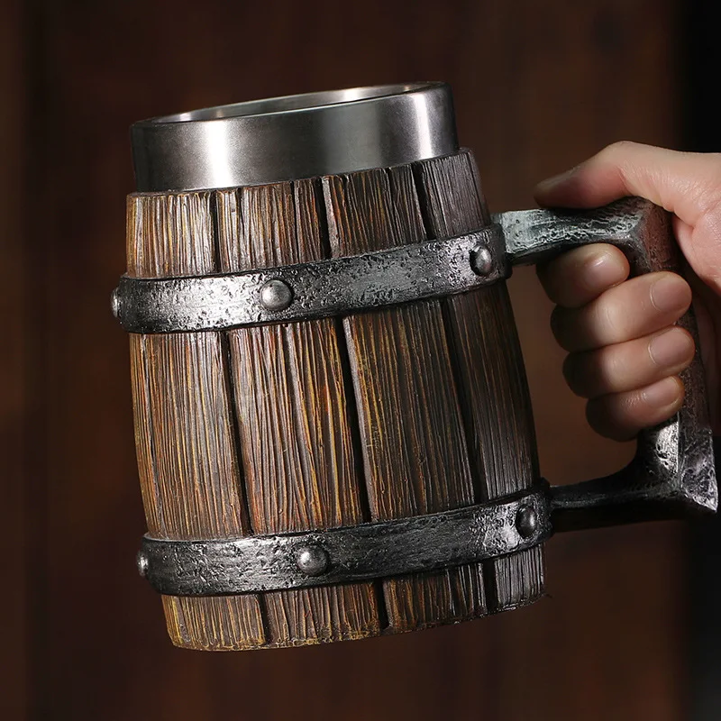 Wooden Barrel Beer/Coffee mug 3
